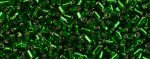 (image for) TOHO Size 1/2 Bugle Bead. 2mm Length-Emerald Green Silver Lined