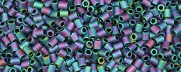 (image for) TOHO Size 1/2 Bugle Bead. 2mm Length-Blue Iris Metallic Matte