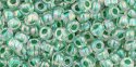 (image for) TOHO 8/o Round Seed Bead-Spruce Lined Crystal Rainbow #8T699