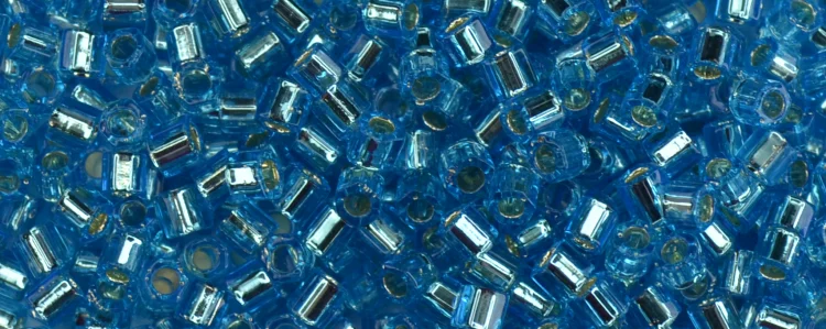 (image for) TOHO Size 8/o Hexagon Shape Seed Bead-Aqua Silver Lined