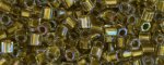 (image for) TOHO Size 8/o Hexagon Shape Seed Bead-Light Bronze Lined Crystal Rainbow