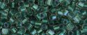(image for) TOHO Size 8/o Hexagon Shape Seed Bead-Teal Lined Crystal Rainbow