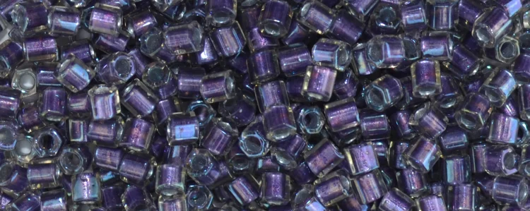(image for) TOHO Size 8/o Hexagon Shape Seed Bead-Purple Lined Crystal Rainbow