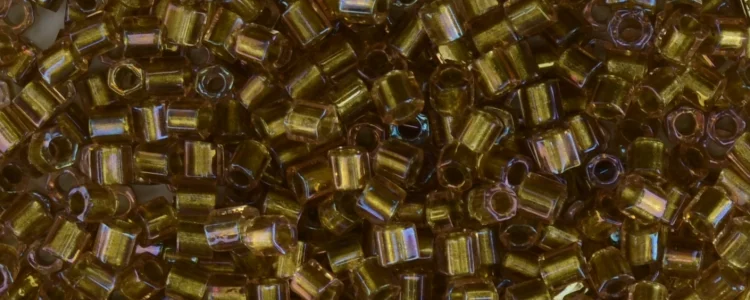 (image for) TOHO Size 8/o Hexagon Shape Seed Bead-Bronze Lined Light Pink Rainbow