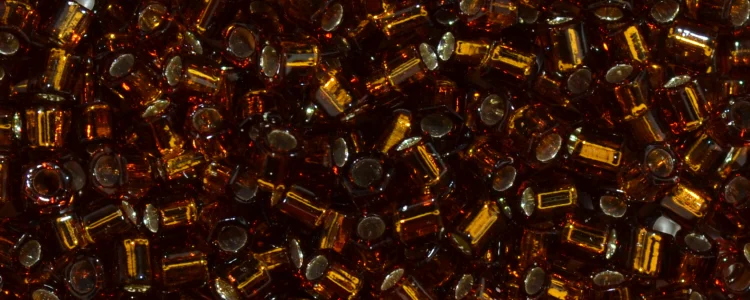 (image for) TOHO Size 8/o Hexagon Shape Seed Bead-Smoke Topaz Silver Lined