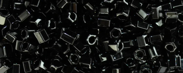 (image for) TOHO Size 8/o Hexagon Shape Seed Bead-Jet Black Opaque