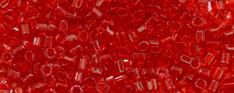 (image for) TOHO Size 8/o Hexagon Shape Seed Bead-Ruby Transparent