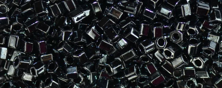 (image for) TOHO Size 8/o Hexagon Shape Seed Bead-Hematite Metallic