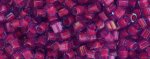 (image for) TOHO Size 8/o Hexagon Shape Seed Bead-Dark Pink Lined Aqua