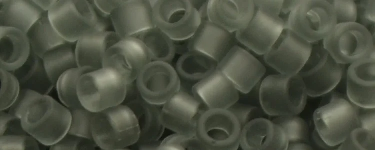 (image for) TOHO Aiko Precision Cylinder Bead. Black Diamond Transparent Matte TB-9BF