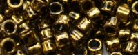 (image for) TOHO Aiko Precision Cylinder Bead. Black 24k Gilded Marbled Opaque TB-1706