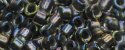(image for) TOHO Aiko Precision Cylinder Bead. Black Lined Crystal Rainbow TB-266