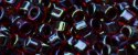 (image for) TOHO Aiko Precision Cylinder Bead. Black Lined Dark Ruby Luster TB-400