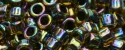 (image for) TOHO Aiko Precision Cylinder Bead. Black Lined Topaz Rainbow TB-245
