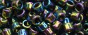 (image for) TOHO Aiko Precision Cylinder Bead. Black Transparent Rainbow TB-478