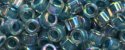 (image for) TOHO Aiko Precision Cylinder Bead. Blue Topaz Lined Crystal Rainbow TB-773