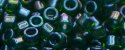 (image for) TOHO Aiko Precision Cylinder Bead. Blue Lined Emerald Rainbow TB-249