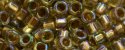 (image for) TOHO Aiko Precision Cylinder Bead. Bronze Lined Light Topaz Rainbow TB-998