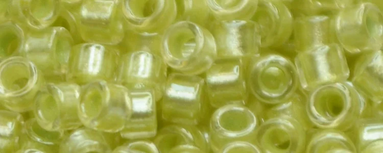 (image for) TOHO Aiko Precision Cylinder Bead. Bronze Lined Celery Transparent TB-296