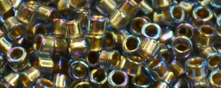 (image for) TOHO Aiko Precision Cylinder Bead. Bronze Lined Light Sapphire Rainbow TB-997