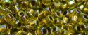 (image for) TOHO Aiko Precision Cylinder Bead. Bronze Lined Peridot Rainbow TB-996