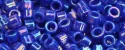 (image for) TOHO Aiko Precision Cylinder Bead. Cobalt Blue Opaque Rainbow TB-408