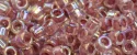 (image for) TOHO Aiko Precision Cylinder Bead. Cranberry Lined Crystal Rainbow TB-771