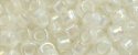 (image for) TOHO Aiko Precision Cylinder Bead. Cream Lined Crystal Rainbow TB-777