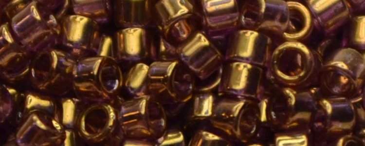(image for) TOHO Aiko Precision Cylinder Bead. Dark Amethyst Gold Luster TB-201