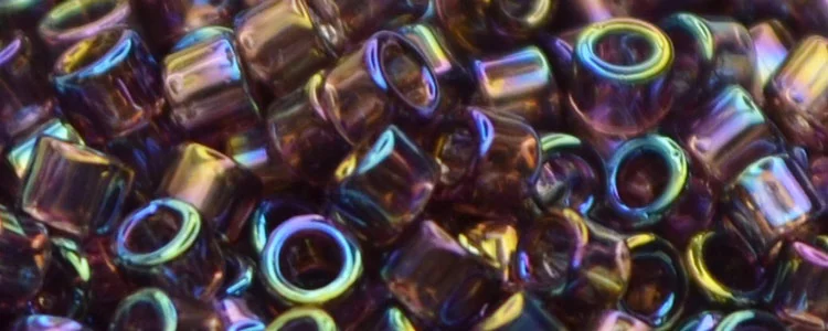 (image for) TOHO Aiko Precision Cylinder Bead. Dark Amethyst Transparent Rainbow TB-166C