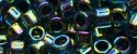 (image for) TOHO Aiko Precision Cylinder Bead. Dark Blue Black Lined Rainbow TB-248