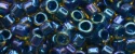 (image for) TOHO Aiko Precision Cylinder Bead. Dark Blue Lined Amber Transparent TB-929