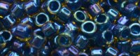 TOHO Aiko Precision Cylinder Bead. Dark Blue Lined Amber Transparent TB-929 (image for) TOHO Aiko Precision Cylinder Bead. Dark Blue Lined Amber Transparent TB-929