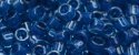 (image for) TOHO Aiko Precision Cylinder Bead. Dark Blue Lined Aqua Transparent TB-932