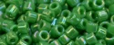 (image for) TOHO Aiko Precision Cylinder Bead. Dark Green Opaque Rainbow TB-407D