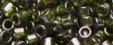 (image for) TOHO Aiko Precision Cylinder Bead. Dark Green/Pink Gold Luster TB-323