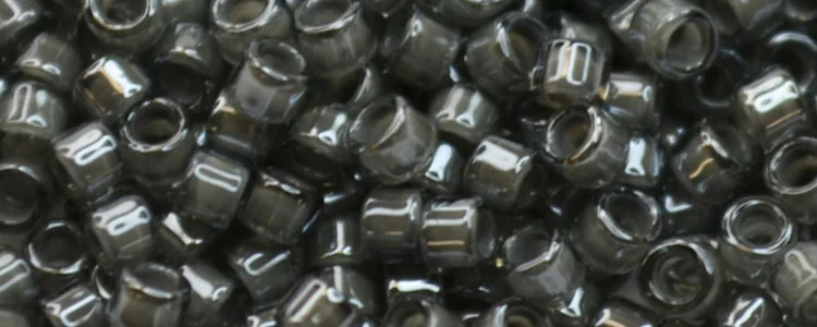 (image for) TOHO Aiko Precision Cylinder Bead. Dark Grey Lined Luster TB-1032