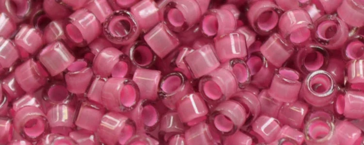 (image for) TOHO Aiko Precision Cylinder Bead. Dark Pink Lined Topaz Transparent TB-959