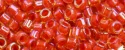 (image for) TOHO Aiko Precision Cylinder Bead. Dark Red Lined Topaz Transparent TB-388