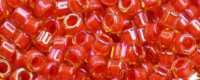 (image for) TOHO Aiko Precision Cylinder Bead. Dark Red Lined Topaz Transparent TB-388