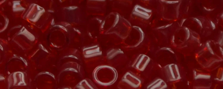 (image for) TOHO Aiko Precision Cylinder Bead. Dark Ruby Transparent TB-5C