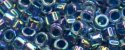 (image for) TOHO Aiko Precision Cylinder Bead. Denim Blue Lined Crystal Rainbow TB-782