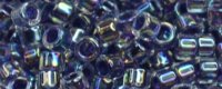 (image for) TOHO Aiko Precision Cylinder Bead. Dark Purple Lined Crystal Rainbow TB-774