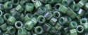 (image for) TOHO Aiko Precision Cylinder Bead. Dark Seafoam / Cobalt Marbled Opaque TB-1207