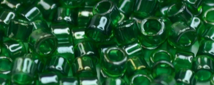 (image for) TOHO Aiko Precision Cylinder Bead. Emerald Lined Lime Transparent TB-796