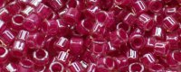 TOHO Aiko Precision Cylinder Bead. Fuchsia Lined Pink Luster TB-1036 (image for) TOHO Aiko Precision Cylinder Bead. Fuchsia Lined Pink Luster TB-1036