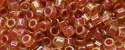 (image for) TOHO Aiko Precision Cylinder Bead. Fuchsia Lined Topaz Rainbow TB-1823