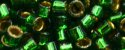 (image for) TOHO Aiko Precision Cylinder Bead. 24k Gold Lined Emerald Transparent TB-881