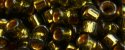 (image for) TOHO Aiko Precision Cylinder Bead. 24k Gold Lined Khaki Transparent TB-759