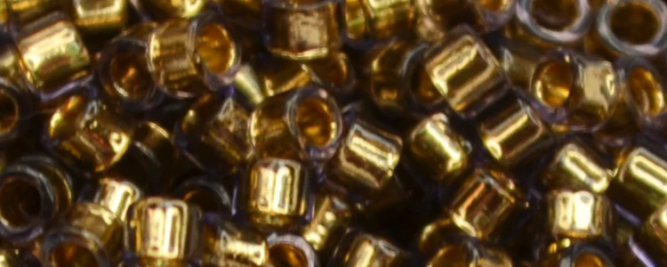 (image for) TOHO Aiko Precision Cylinder Bead. 24k Gold Lined Light Smoke Topaz Transparent TB-884